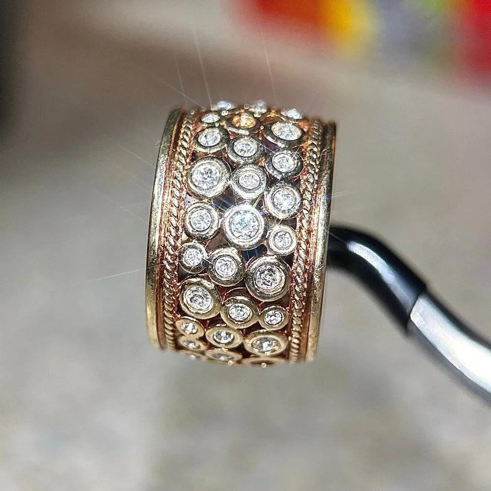 Rhinestones Wide‎ Band Ring